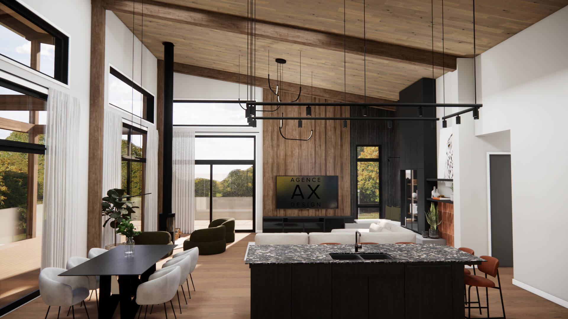 Projet intégré de design d'intérieur et de plan d'architecture.