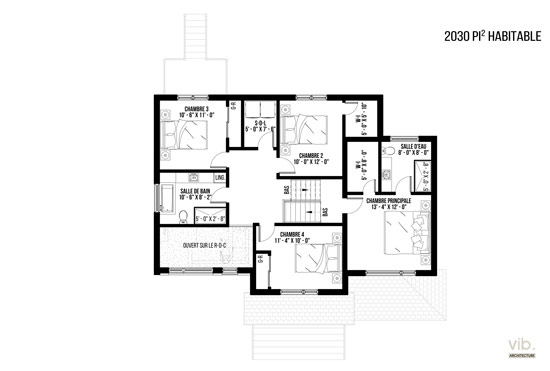 C-103-B - Plan de maison à étages à vendre - Plan de l'étage