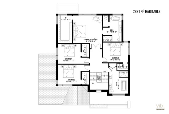 C-124 - Plan de maison &agrave; &eacute;tages &agrave; vendre - Plan de l'&eacute;tage