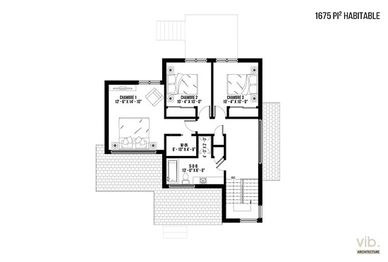 V-100-B - Plan de maison à étages à vendre - Plan de l'étage