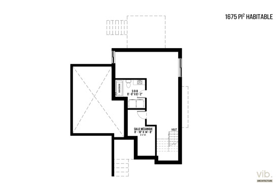 V-100-B - Plan de maison à étages à vendre - Plan du sous-sol