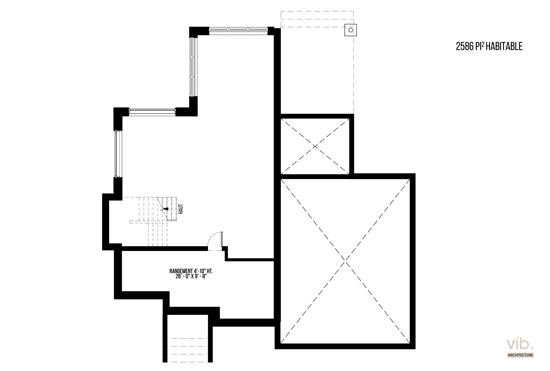 V-102 - Plan de maison à étages à vendre - Plan du sous-sol