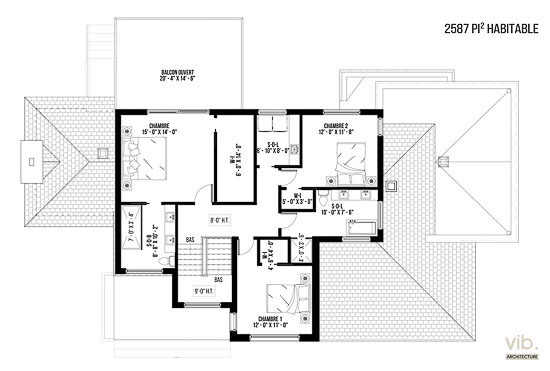 V-104 - Plan de maison à étages à vendre - Plan de l'étage