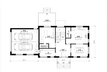 V-107 - Plan de maison à étages à vendre - Plan du rez-de-chaussée