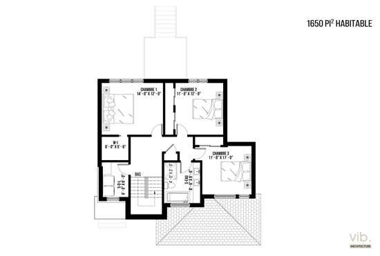 V-108-B - Plan de maison à étages à vendre - Plan de l'étage
