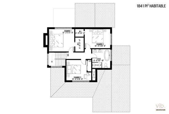 V-109 - Plan de maison à étages à vendre - Plan de l'étage