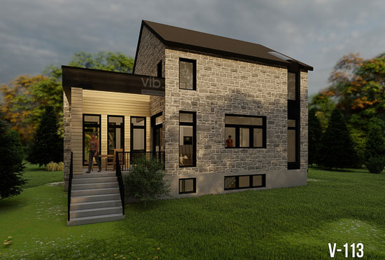 V-113 - Plan de maison à étages à vendre - Image arrière