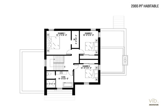 V-113 - Plan de maison à étages à vendre - Plan de l'étage