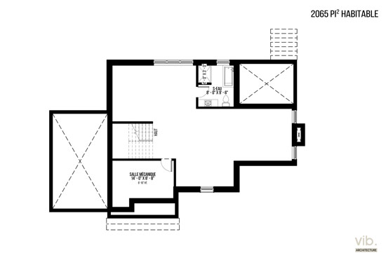 V-113 - Plan de maison à étages à vendre - Plan du sous-sol