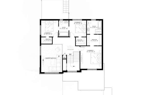 V-122 - Plan de maison &agrave; &eacute;tages &agrave; vendre - Plan de l'&eacute;tage