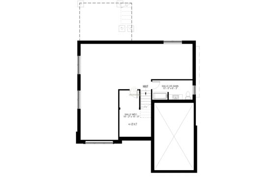 V-122 - Plan de maison &agrave; &eacute;tages &agrave; vendre - Plan du sous-sol