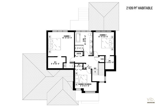 V-124 - Plan de maison à étages à vendre - Plan de l'étage