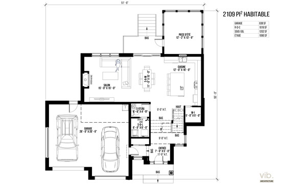 V-124 - Plan de maison à étages à vendre - Plan du rez-de-chaussée