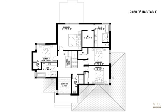 V-128 - Plan de maison à étages à vendre - Plan de l'étage