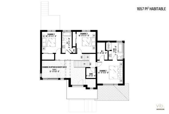 V-129 - Plan de maison à étages à vendre - Plan de l'étage