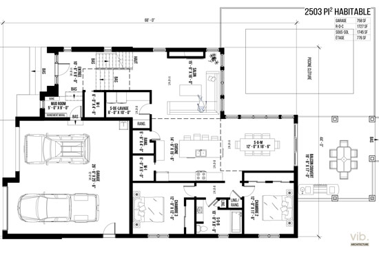 V-134 - Plan de maison à étages à vendre - Plan du rez-de-chaussée