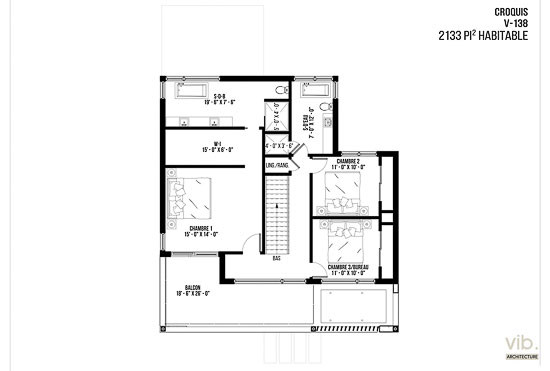 V-138 - Plan de maison à étages à vendre - Plan de l'étage