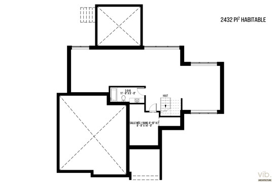 V-149-A - Plan de maison à étages à vendre - Plan du sous-sol