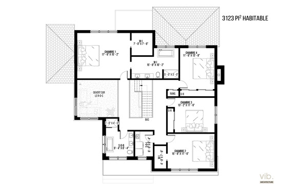 V-151 - Plan de maison à étages à vendre - Plan de l'étage