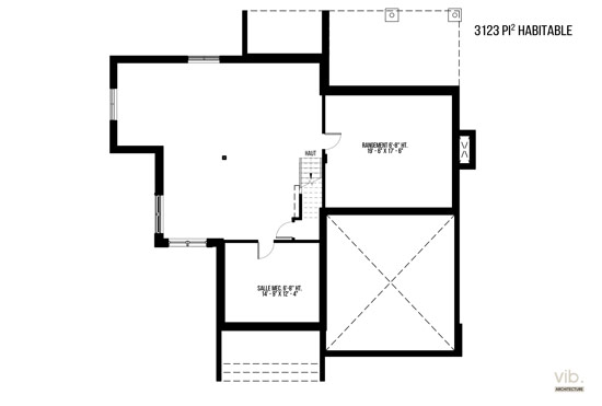 V-151 - Plan de maison à étages à vendre - Plan du sous-sol