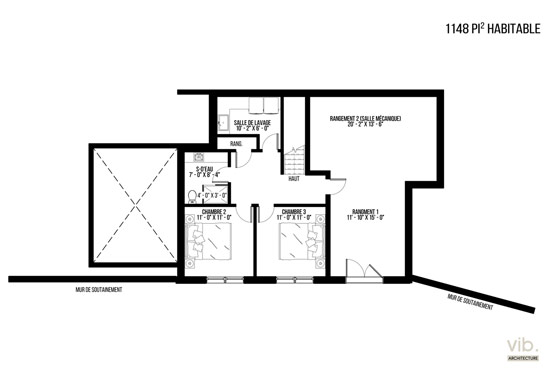 V-153 - Plan de maison à étages à vendre - Plan du sous-sol