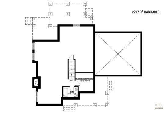 V-156 - Plan de maison &agrave; &eacute;tages &agrave; vendre - Plan du sous-sol