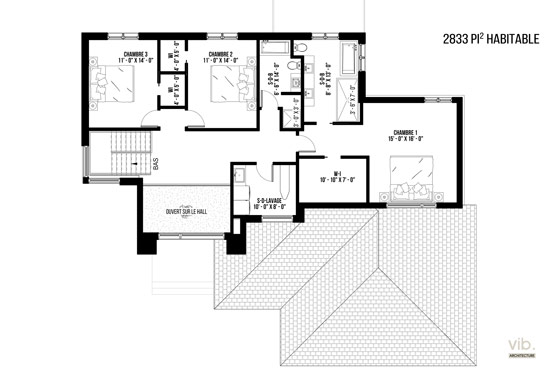 V-157 - Plan de maison à étages à vendre - Plan de l'étage