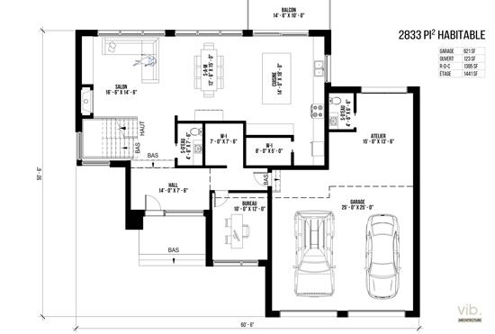 V-157 - Plan de maison à étages à vendre - Plan du rez-de-chaussée