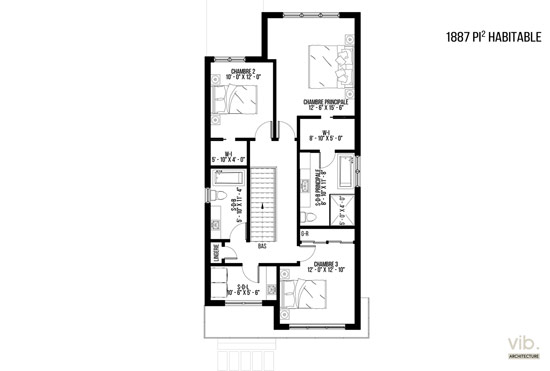 V-164 - Plan de maison à étages à vendre - Plan de l'étage