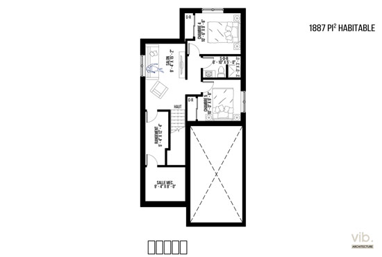 V-164 - Plan de maison à étages à vendre - Plan du sous-sol