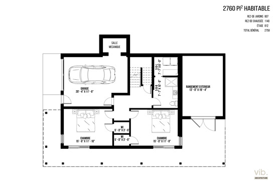 V-167 - Plan de maison à étages à vendre - Plan du sous-sol