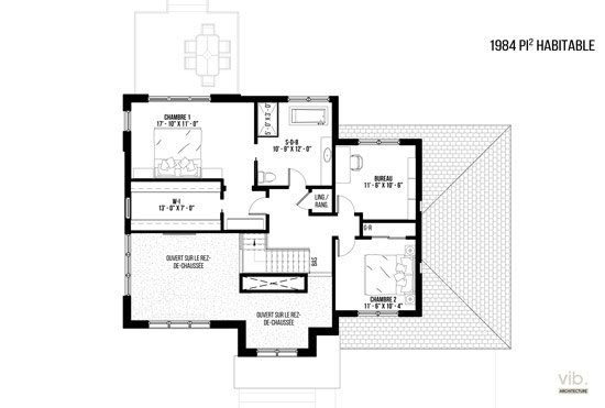 V-168 - Plan de maison à étages à vendre - Plan de l'étage