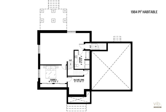 V-168 - Plan de maison à étages à vendre - Plan du sous-sol