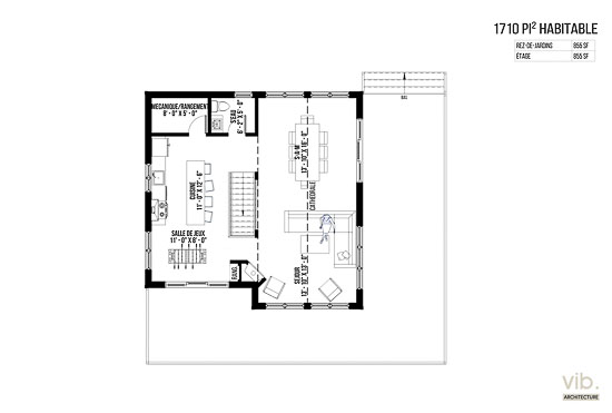 V-170 - Plan de maison à étages à vendre - Plan de l'étage