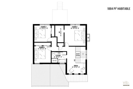 V-172-A - Plan de maison à étages à vendre - Plan de l'étage