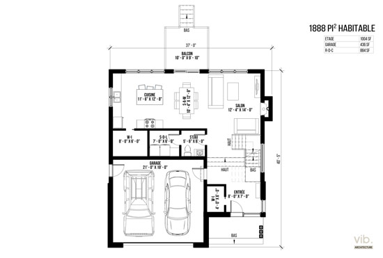 V-172-B - Plan de maison à étages à vendre - Plan du rez-de-chaussée