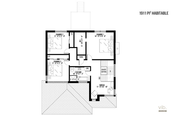 V-172-C - Plan de maison à étages à vendre - Plan de l'étage