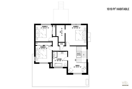 V-172-D - Plan de maison à étages à vendre - Plan de l'étage
