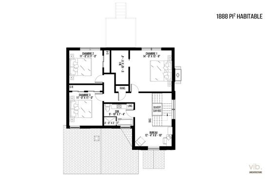 V-172-G - Plan de maison à étages à vendre - Plan de l'étage