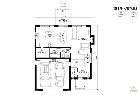 V-172-G - Plan de maison à étages à vendre - Plan du rez-de-chaussée