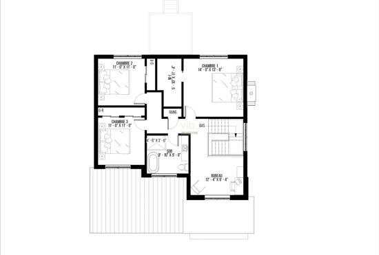 V-172-H - Plan de maison à étages à vendre - Plan de l'étage
