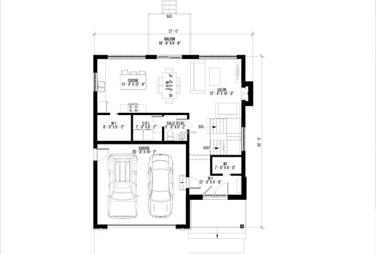 V-172-H - Plan de maison à étages à vendre - Plan du rez-de-chaussée
