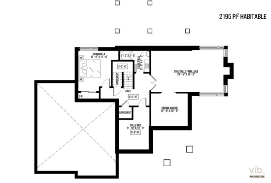 V-183 - Plan de maison à étages à vendre - Plan du sous-sol