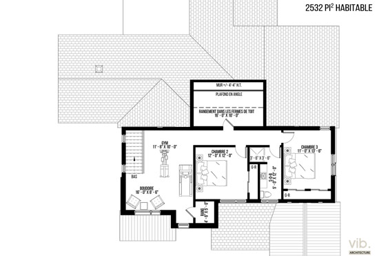 V-210 - Plan de maison à étages à vendre - Plan de l'étage