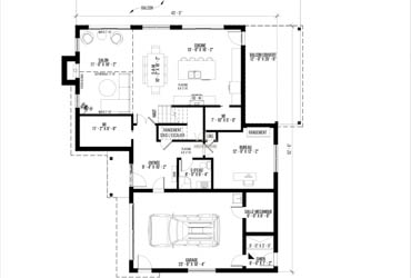 V-228 - Plan de maison &agrave; &eacute;tages &agrave; vendre - Plan du rez-de-chauss&eacute;e
