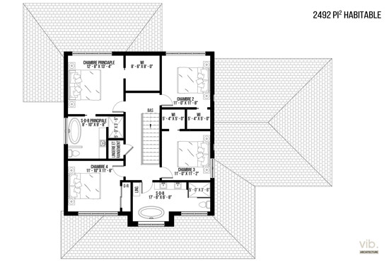 V-236 - Plan de maison à étages à vendre - Plan de l'étage