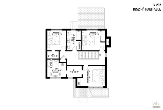 V-237 - Plan de maison à étages à vendre - Plan de l'étage