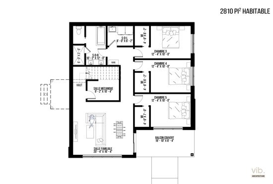 V-238 - Plan de maison à étages à vendre - Plan du sous-sol