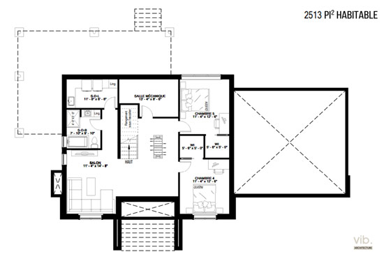 V-265 - Plan de maison à étages à vendre - Plan du sous-sol