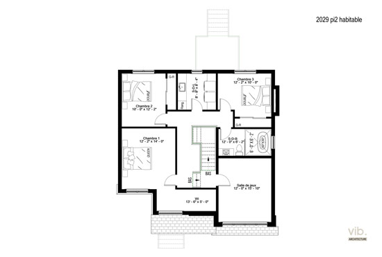 V-269 - Plan de maison à étages à vendre - Plan de l'étage